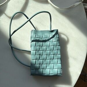 Blue Woven Crossbody Bag